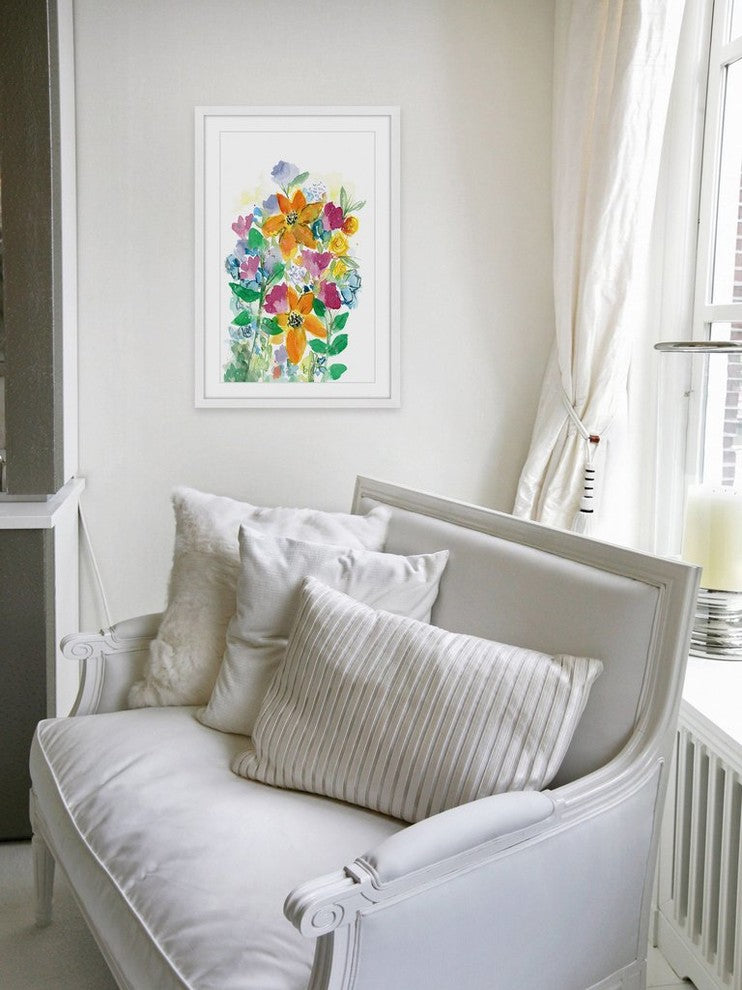 "Wild Flower Bouquet" Framed Painting Print, 12"x18"