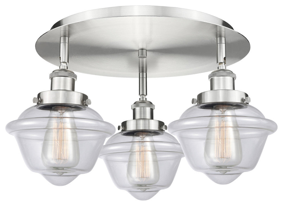 Innovations Lighting 916-3C-8-19 Oxford Flush Oxford 3 Light 19"W - Matte Black