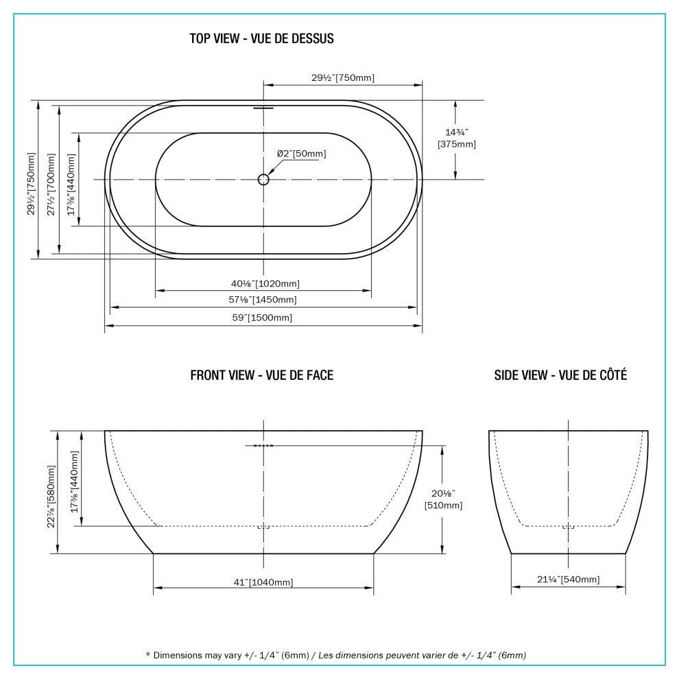 Philip 59" Bathtub