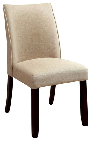 Benzara BM131291 Contemporary Side Chairs, Ivory and Espresso, Set of 2