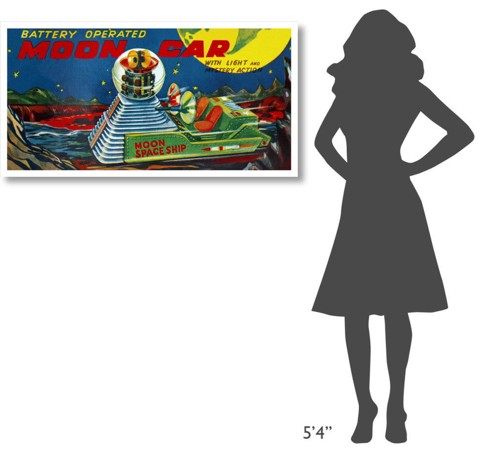 "Moon Car" Digital Paper Print by Retrotrans, 46"x24"