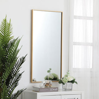 Elegant Monet Metal Frame Rectangle Mirror 18" MR41836BR - Brass