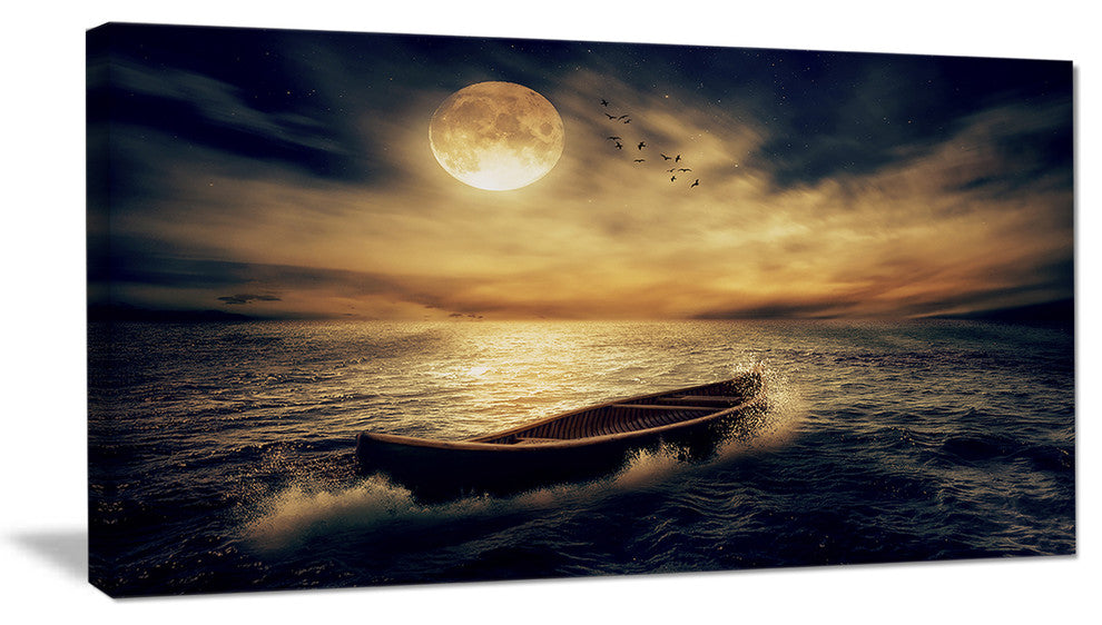 Middle of Ocean after Storm, Floral Canvas Art Print, 40x20