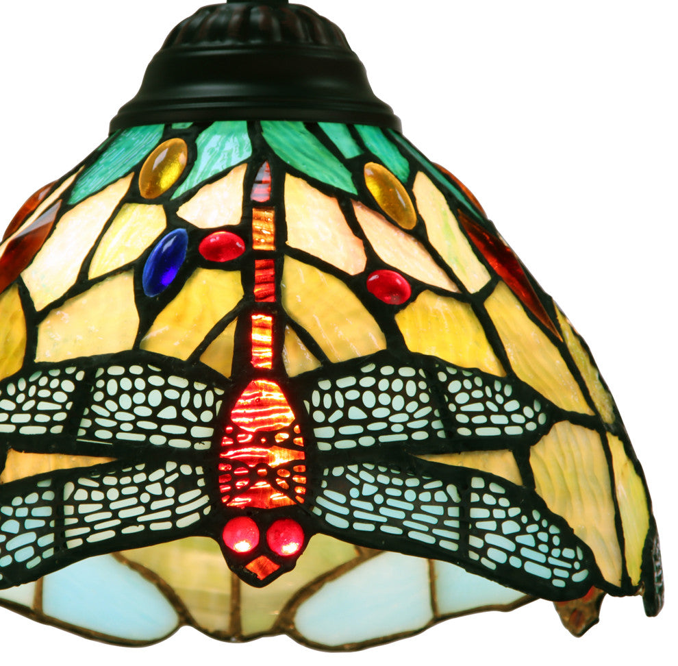 Empress Tiffany-Style Dark Bronze 1 Light Mini Pendant 8" Wide