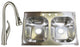 33" Drop-In Stainless Steel 3-Hole 50/50 Double Bowl Kitchen Sink and Faucet Set