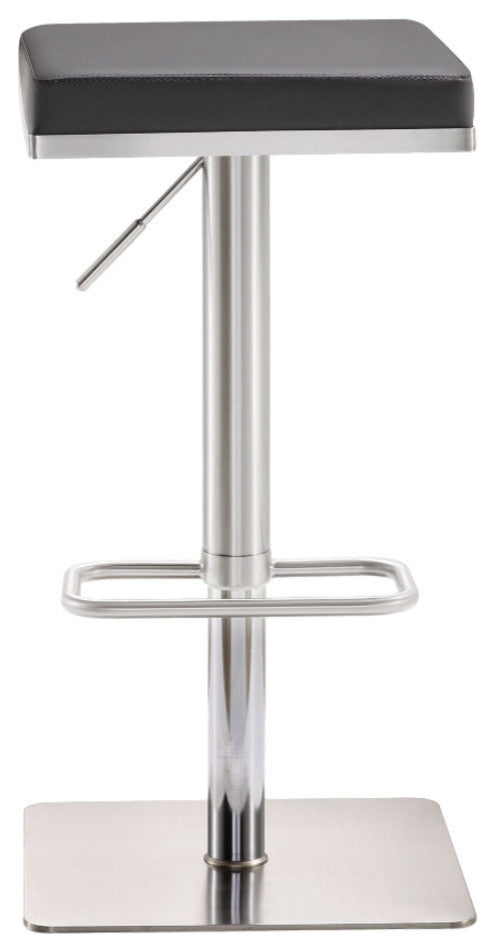 Bari Grey Stainless Steel Adjustable Barstool