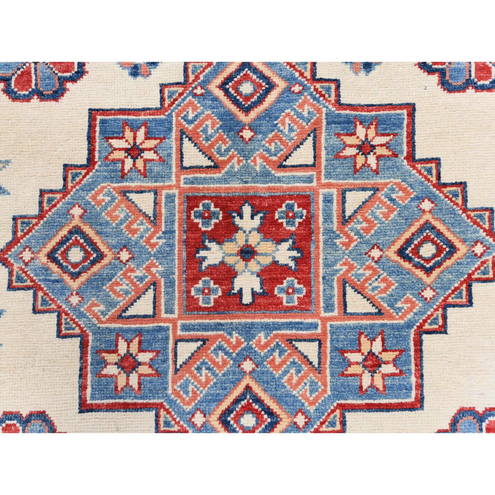 Ivory Afghan Special Kazak Soft Wool Hand Knotted Oriental Rug 9'10" x 13'8"