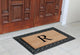 A1HC Black Rubber and Coir Paisley Border Monogrammed Double Doormat, 30"X48", R