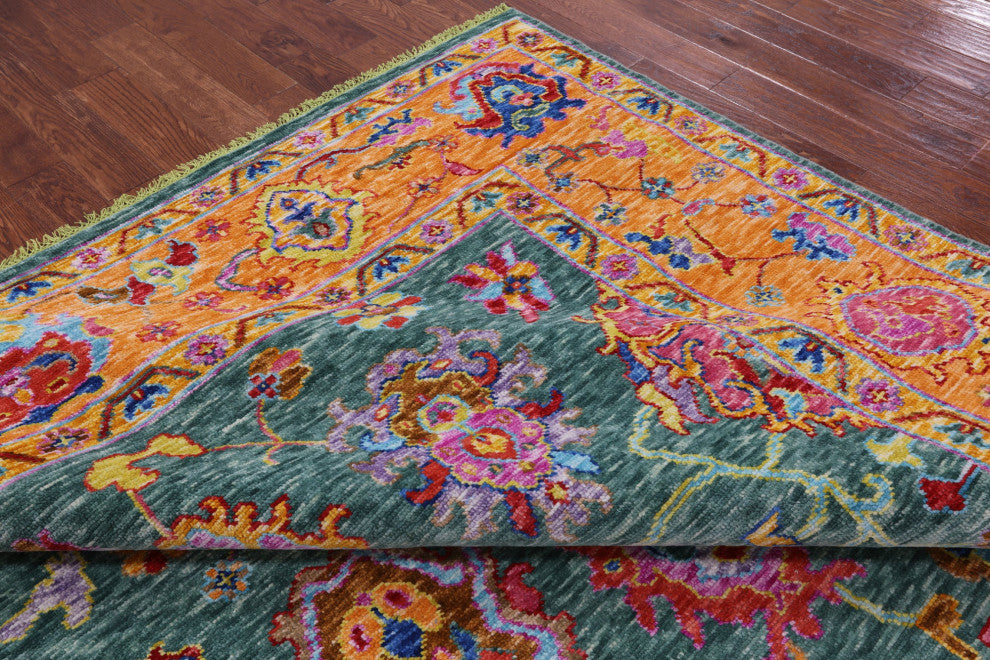 9' 5" X 12' 1" Turkish Oushak Hand Knotted Wool Rug - Q14857