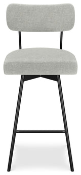 Giselle Swivel Bar Stool, Set of 2, Light Gray
