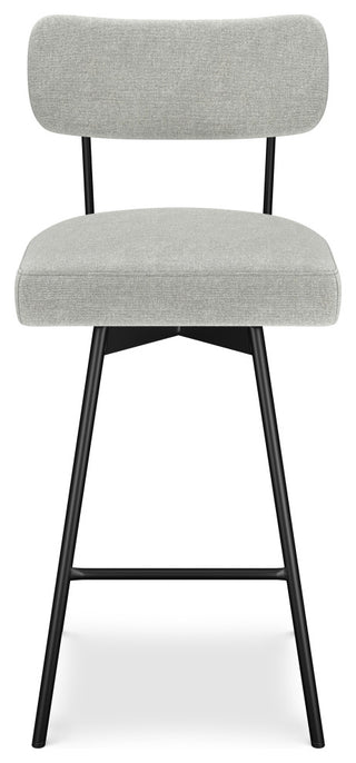 Giselle Swivel Bar Stool, Set of 2, Light Gray