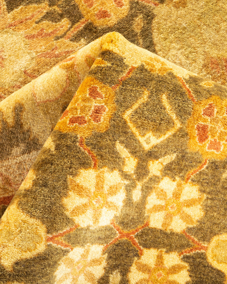 Mogul, One-of-a-Kind Hand-Knotted Runner Green, 6'1"x12'0"