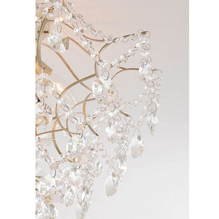 Belle Brushed Silver-ish Champagne 5-Light Larger Crystal Flush Mount