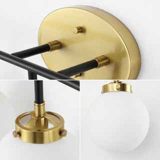 Caleb 30.75" 4-Light Contemporary Transitional Iron/Glass LED Vanity Light