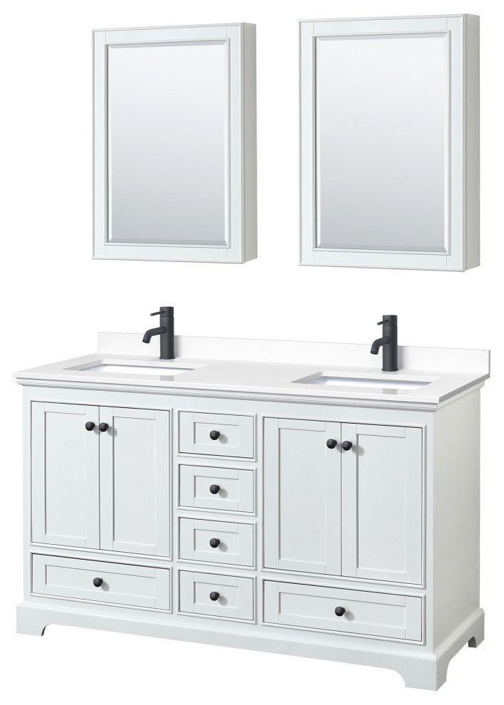 Wyndham Collection WCS202060D-VCA-MED Deborah 60" - White / White Cultured