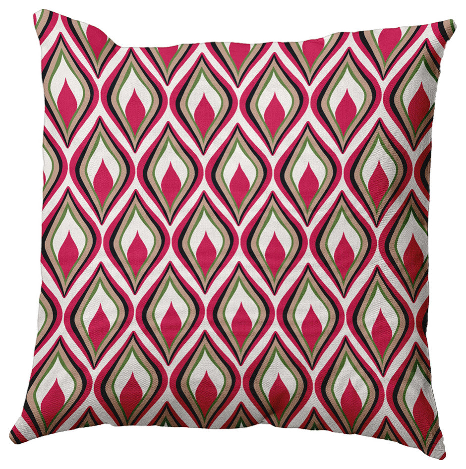 Feathers Accent Pillow, Fuschia, 26"x26"