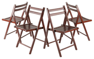 Robin 4-PieceFolding Chair Set Walnut