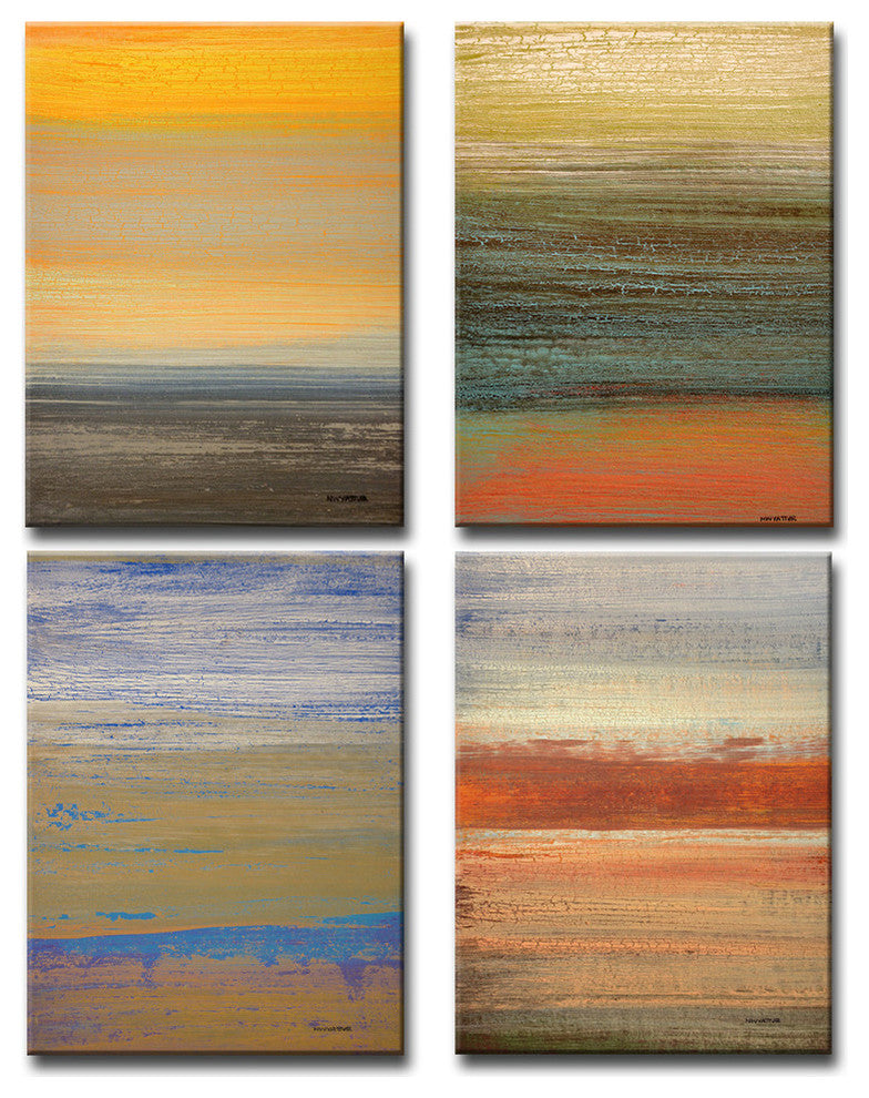4-Piece Wall Art Set 'Destiny I-IV' by Norman Wyatt, 18"x48"