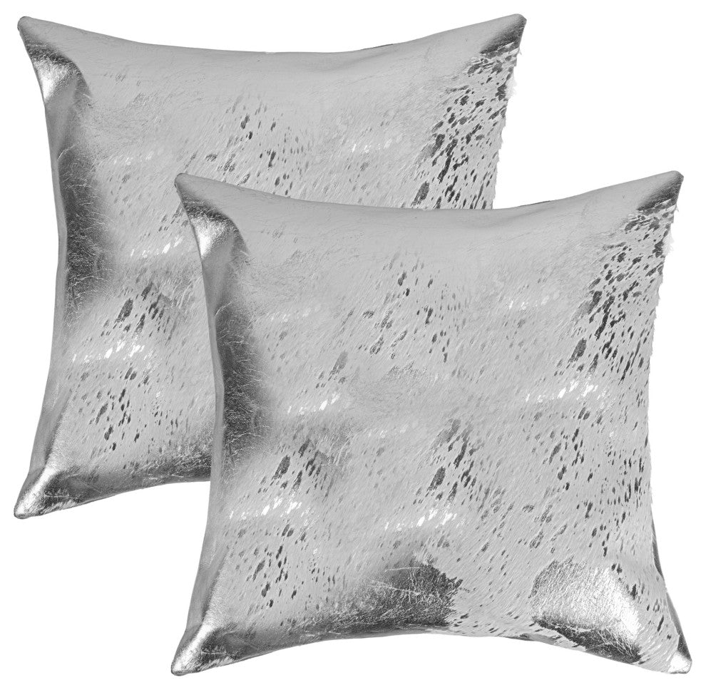 Natural Home Decor Torino Scotland Cowhide Pillow, 2-Piece
