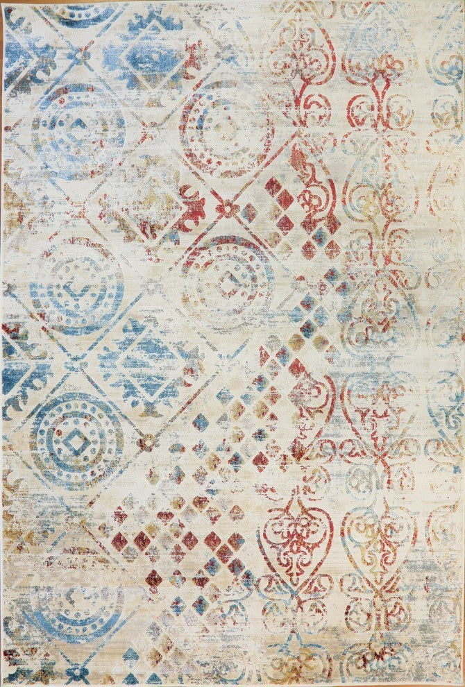 Prism 4434-109 Area Rug, Ivory and Multi, 7''10"x10''10"