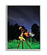 Abstract Telescope Night Sky Photograph, 16"x20", Gray Frame
