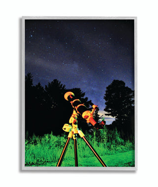 Abstract Telescope Night Sky Photograph, 16"x20", Gray Frame