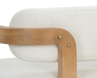 Madrone Lounge Chair, Rustic Oak, Heather Ivory Tweed