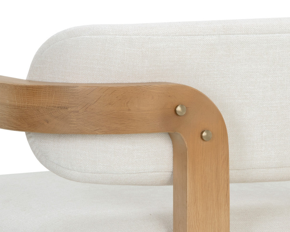 Madrone Lounge Chair, Rustic Oak, Heather Ivory Tweed