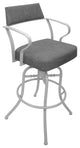 Swivel Tilt Metal Counter 26" or Bar 30" Stool - Carolina, Mojave Grey - White, 30"