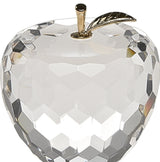 3" Clear and Gold Crystal Apple Tabletop Sculpture
