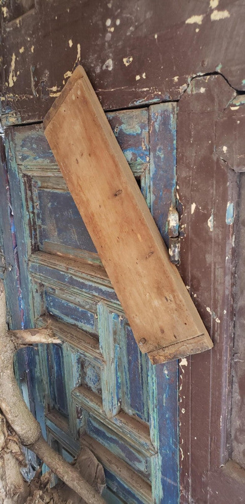 Moroccan Old Hand Painted Double Door, Wooden 23MO17