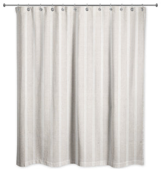 Linen Stripes 5 71x74 Shower Curtain