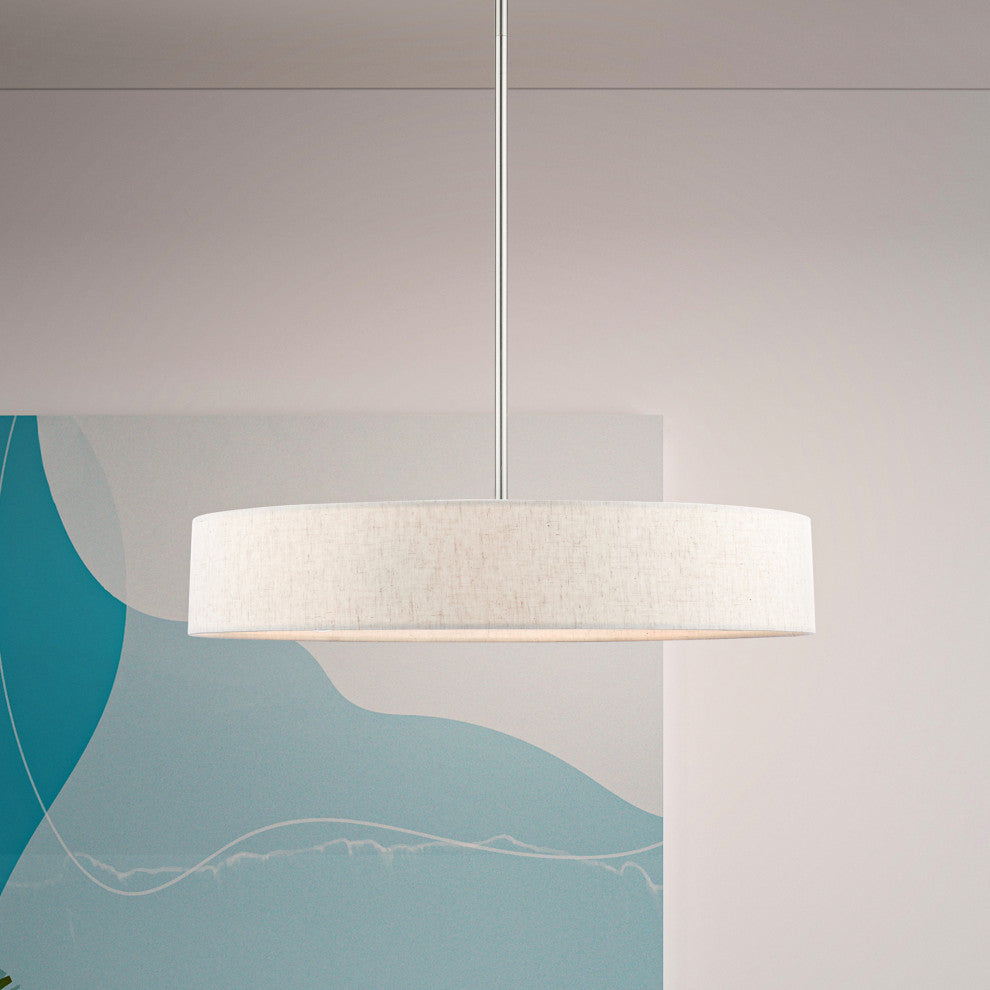 Livex Lighting Venlo 4 Light Brushed Nickel Drum Pendant