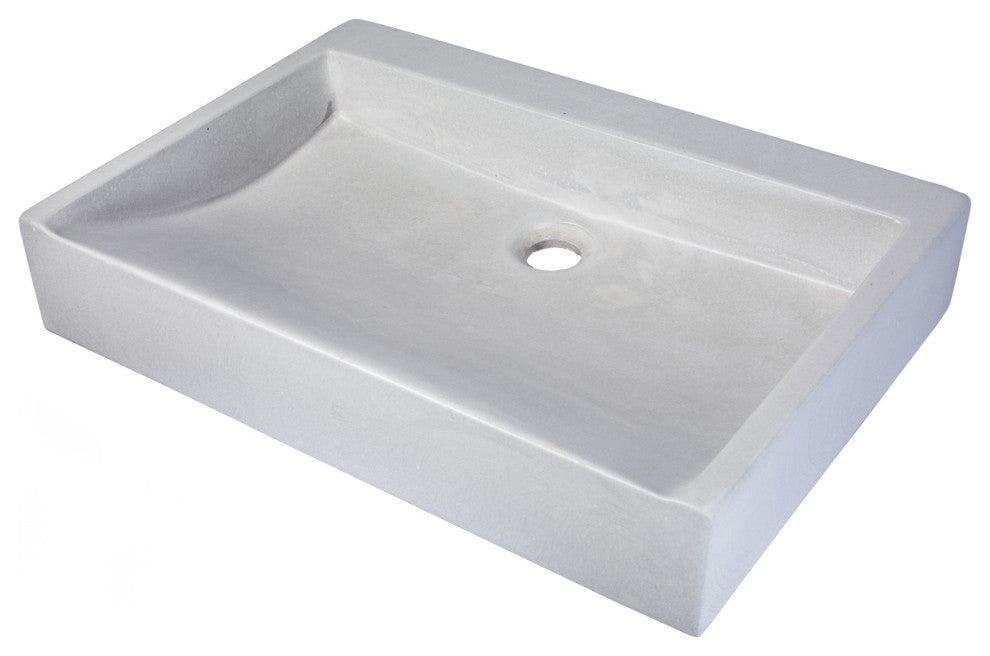 Eden Bath EB_N006LG Rectangular Sloped Concrete Vessel Sink - Light Gray