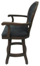 Swivel Wood Counter 26" Stool, 500, S-Base, Bella Charcoal, Rustic Pewter