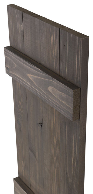 Traditional Board and Batten Exterior Shutters Pair, Stone Gray, 72"