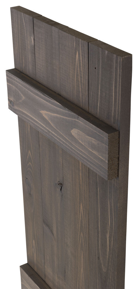 Traditional Board and Batten Exterior Shutters Pair, Stone Gray, 72"