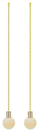 Aspen Creative 20510-X, 12" Glass Knob with Pull Chain, Tangerine, Set of 2