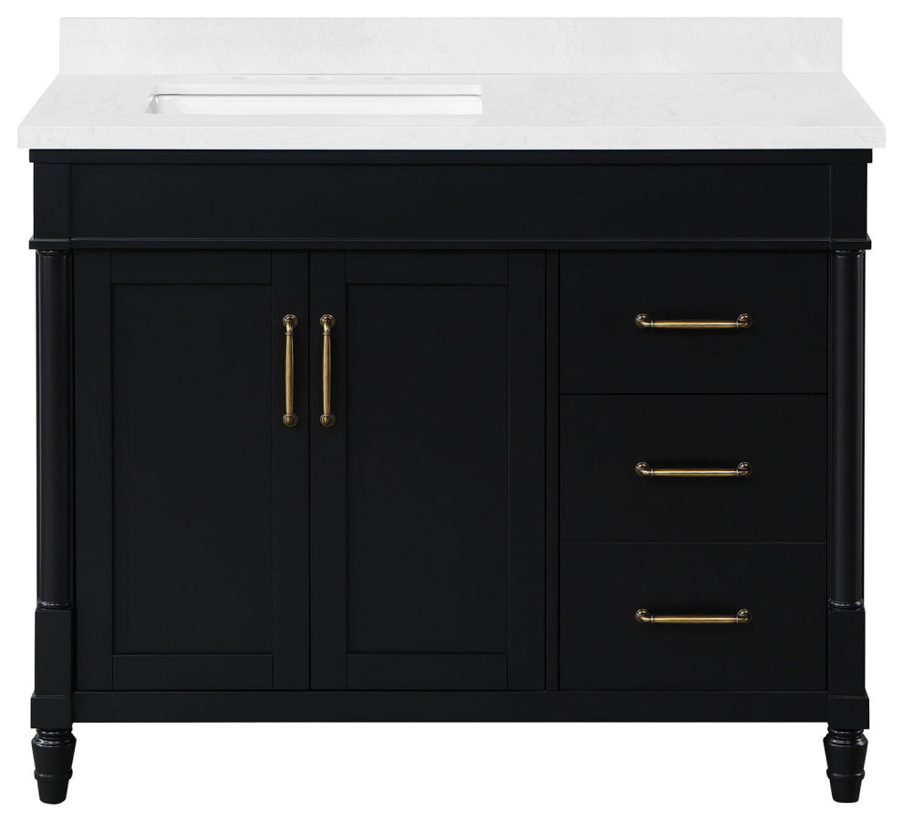 OVE Decors Salisbury Bathroom Vanity, Black, 42 in