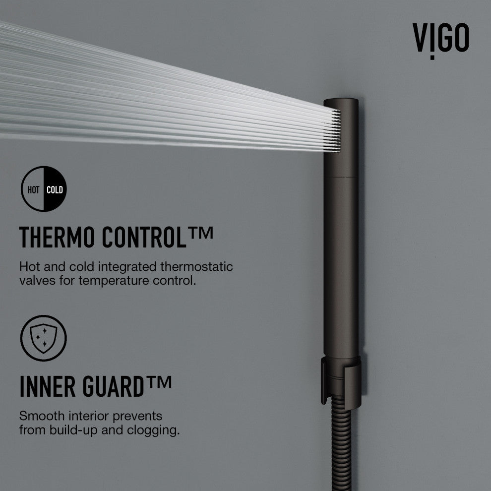Bowery 59" H x 6" W 4-Jet Shower Panel with Round Shower Head and Tub Filler, Matte Black