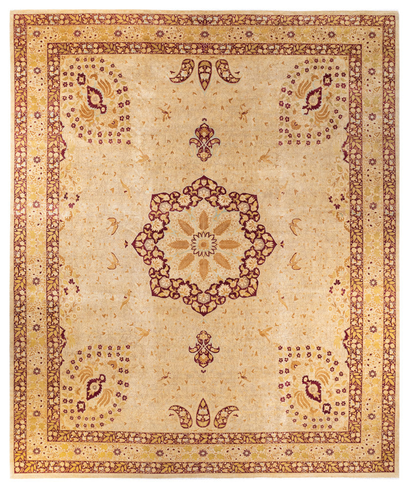 Mogul, One-of-a-Kind Hand-Knotted Area Rug Yellow, 12' 1" x 15' 1"