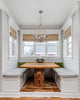 4 Light Farmhouse Chandelier Hemp Rope Pendant Light With Wood Style