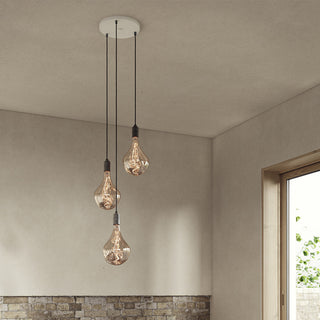 Small Canopy White, Graphite Grip With 3 Graphite Pendants
