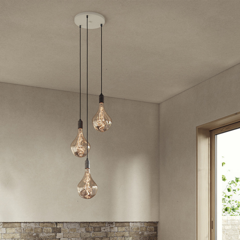 Small Canopy White, Graphite Grip With 3 Graphite Pendants