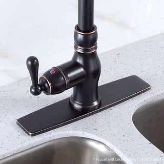 Luxier Kitchen Faucet Single-Hole Deck Plate, 10", Oil Rubbed Bronze
