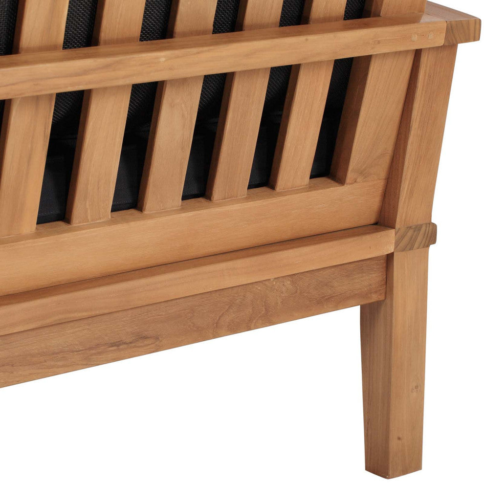Lounge Sofa, Wood, Brown Natural Blue Navy, Modern, Outdoor Patio Balcony Garden