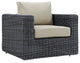 Summon Outdoor Patio Fabric Sunbrella, Armchair, Canvas Antique Beige