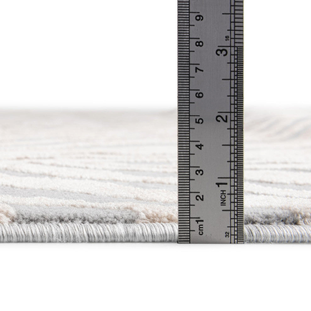Unique Loom Meghan Finsbury Rug, Gray and Ivory, 5'3"x8'