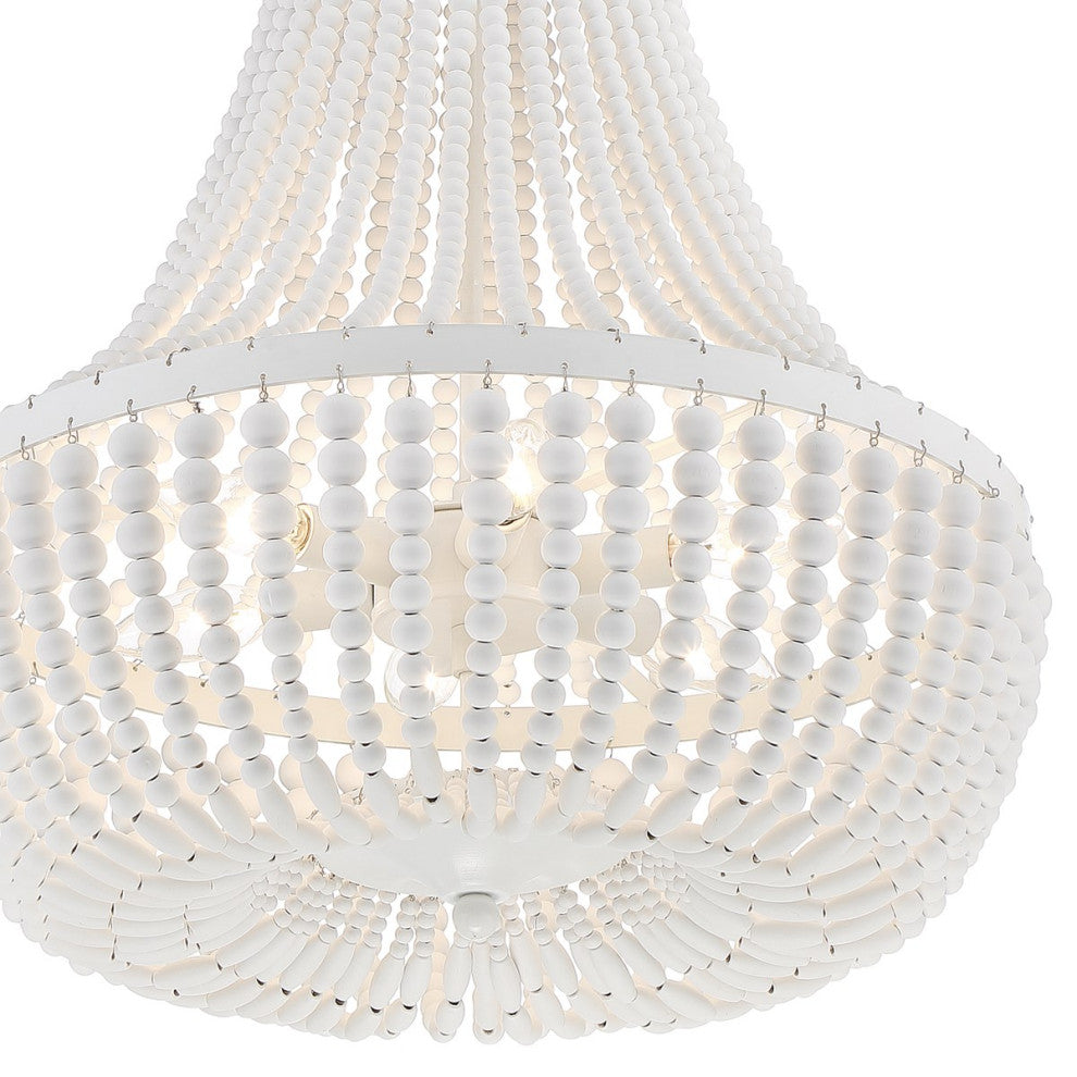 Crystorama Rylee 6 Light Chandelier 608-MT, Matte White