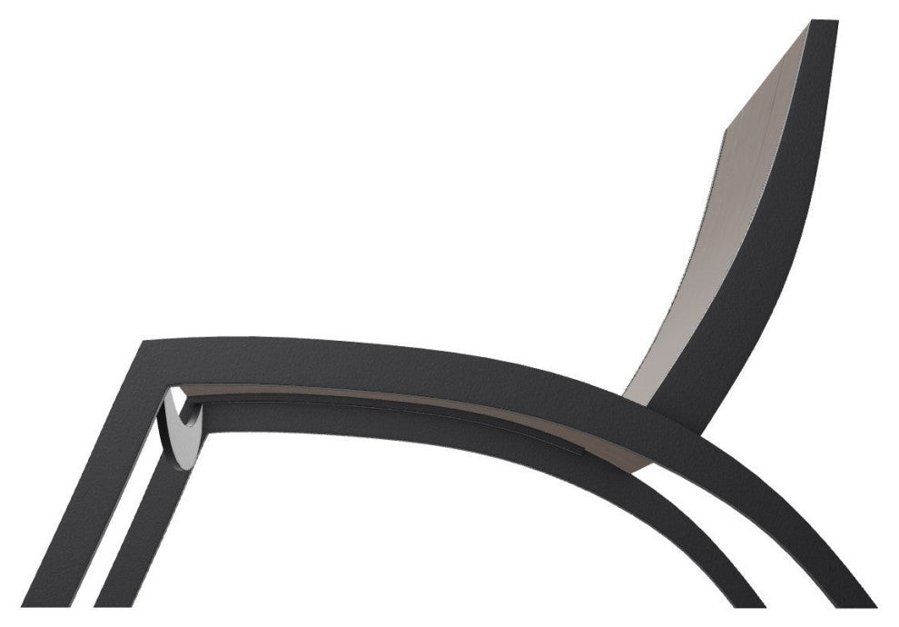 Dune Sling Stackable Outdoor Hydro-Lounge Chaise, Mocha/Black